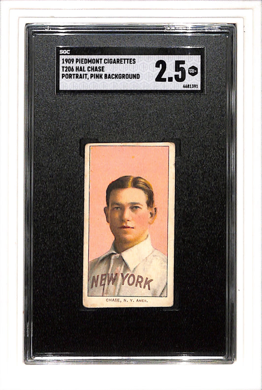 1910 T206 Hal Chase Pink Portrait SGC 2.5 SN 6681391