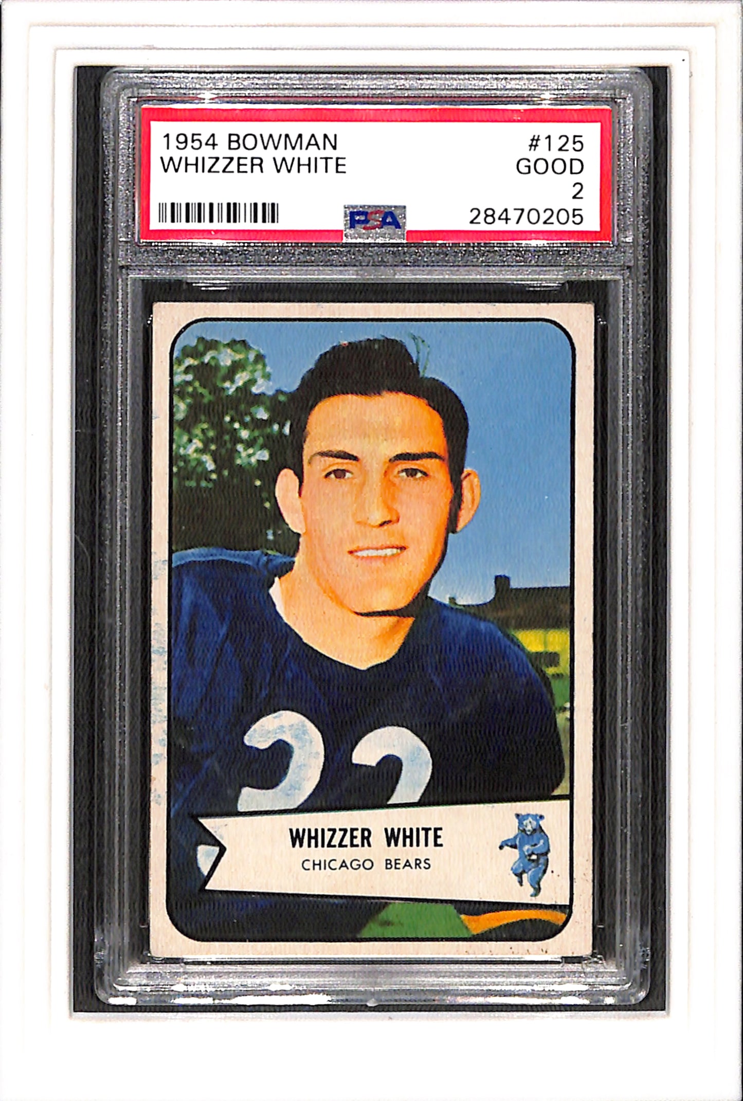 1954 Bowman #125 Whizzer White PSA 2 SN 28470205