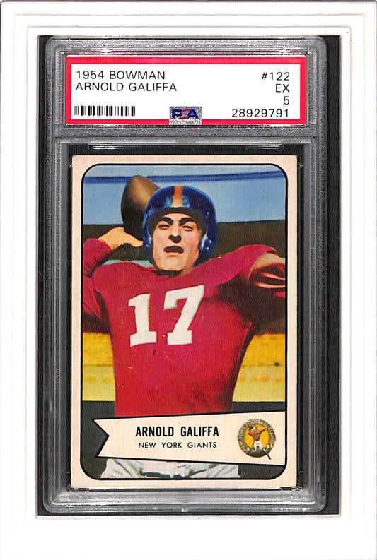 1954 Bowman #122 Arnold Galiffa PSA 5 SN 28929791