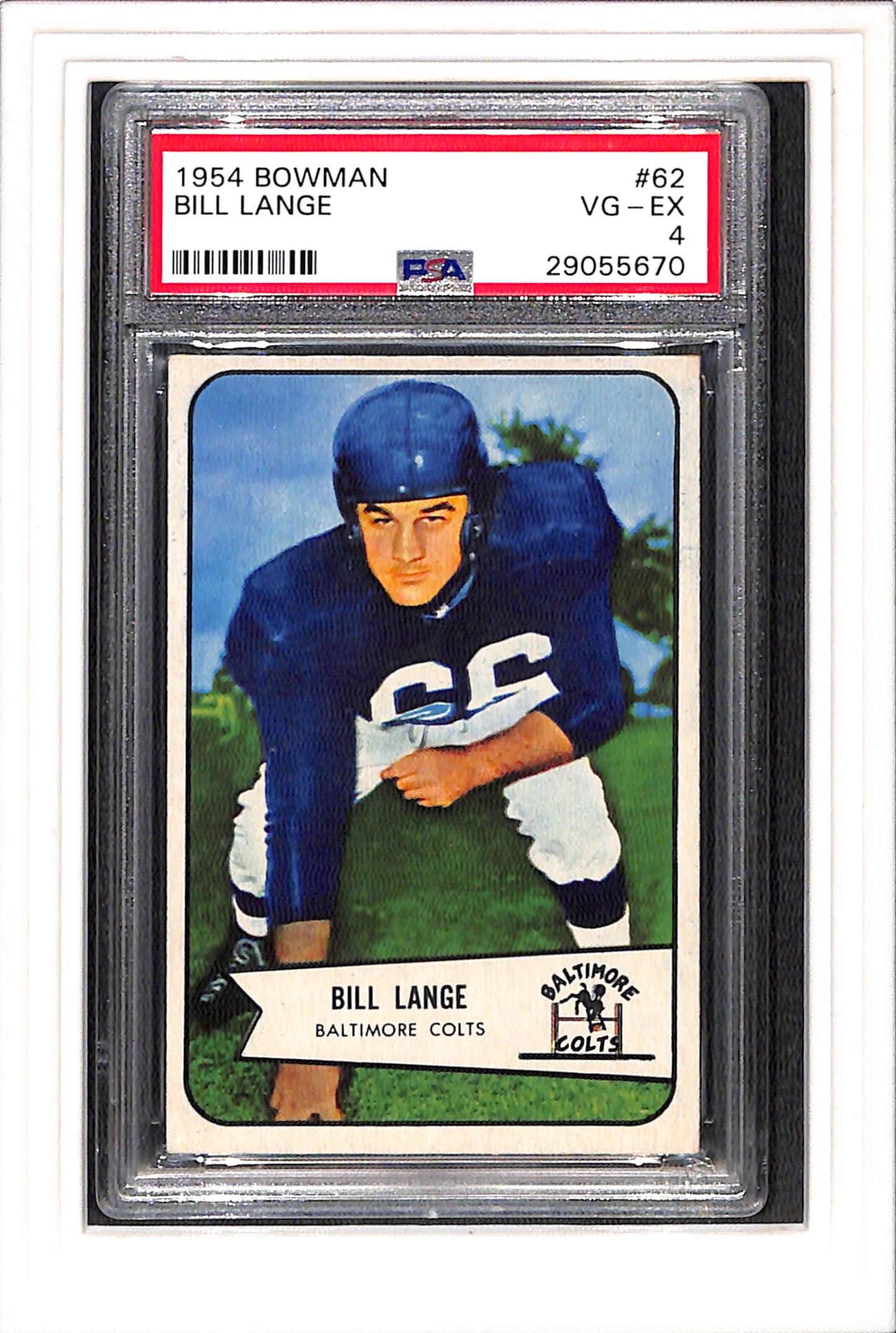 1954 Bowman #62 Bill Lange PSA 4 SN 29055670