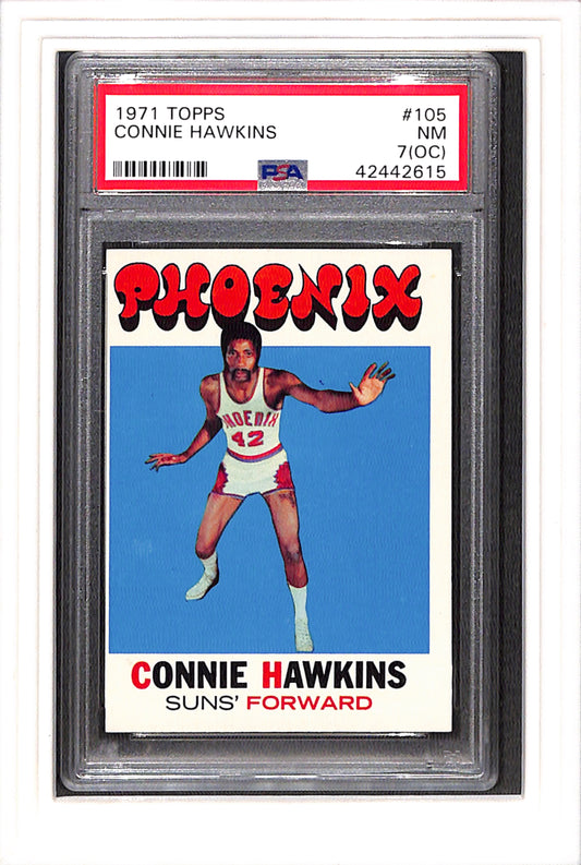 1972-73 Topps #105 Connie Hawkins PSA 7 OC SN 42442615
