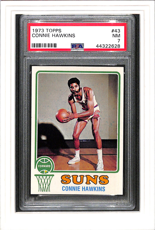 1973-74 Topps #43 Connie Hawkins PSA 7 SN 44322628