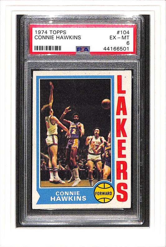 1974-75 Topps #104 Connie Hawkins PSA 6 SN 44166501