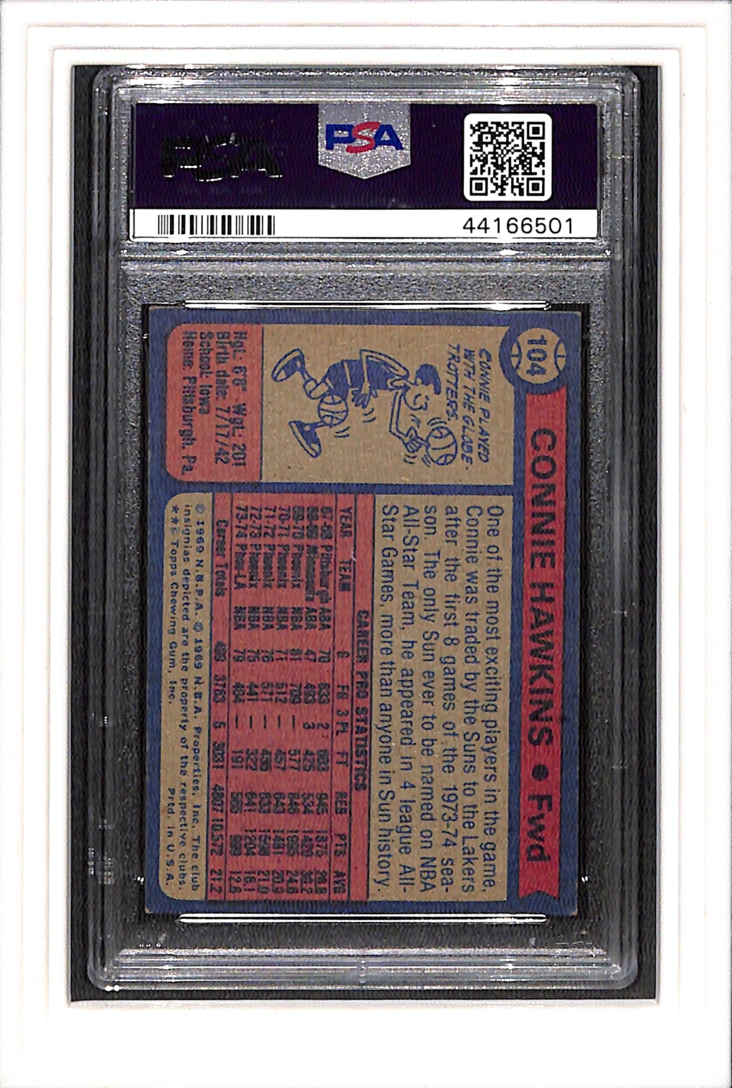 1974-75 Topps #104 Connie Hawkins PSA 6 SN 44166501