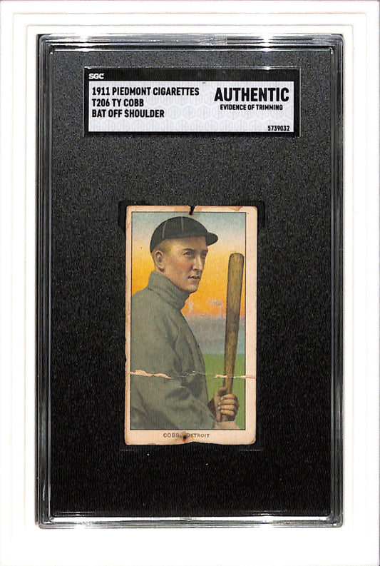 1909-11 T206 Ty Cobb Bat Off Shoulder SGC A Piedmont 350-460