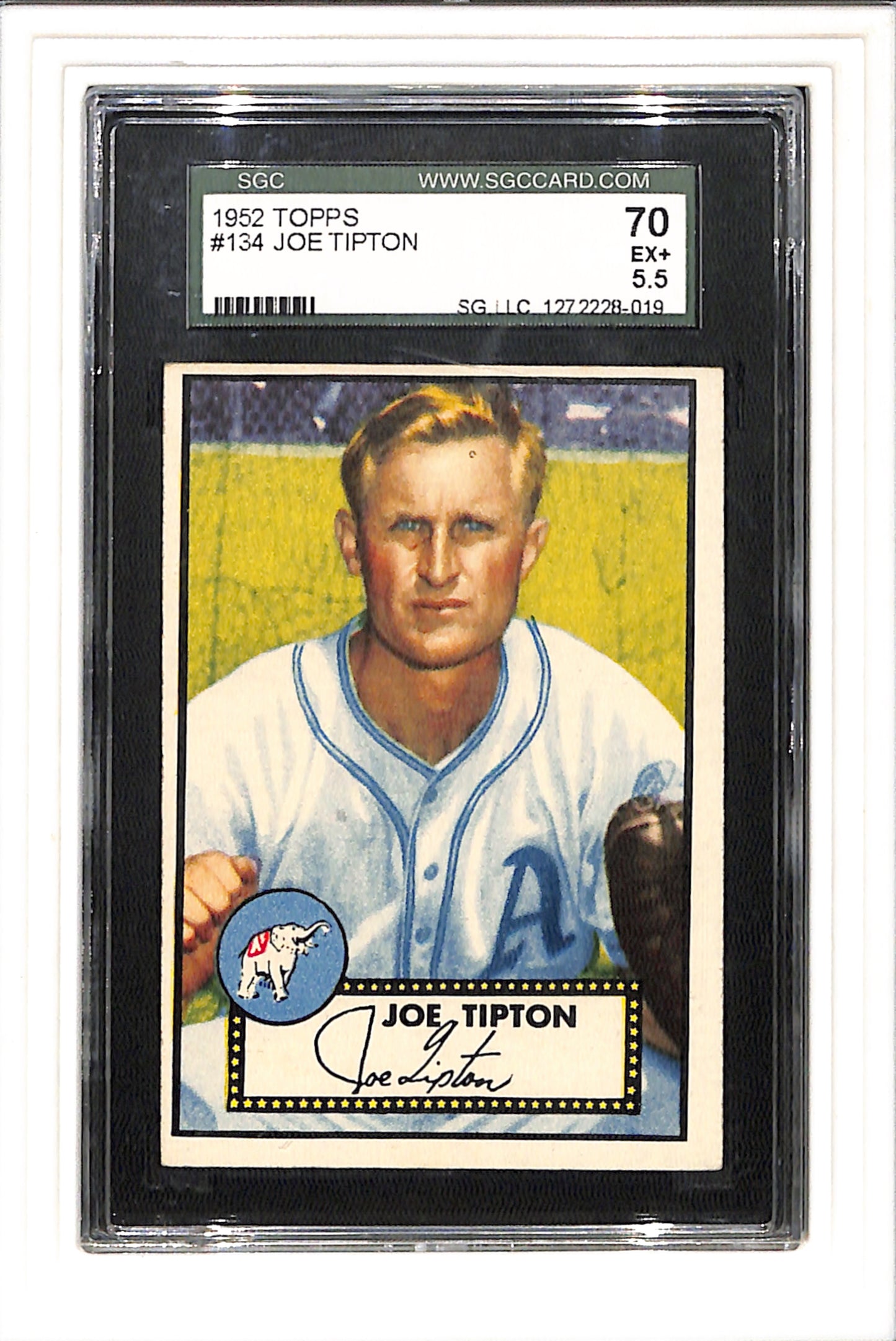 1952 Topps #134 Joe Tipton SGC 5.5