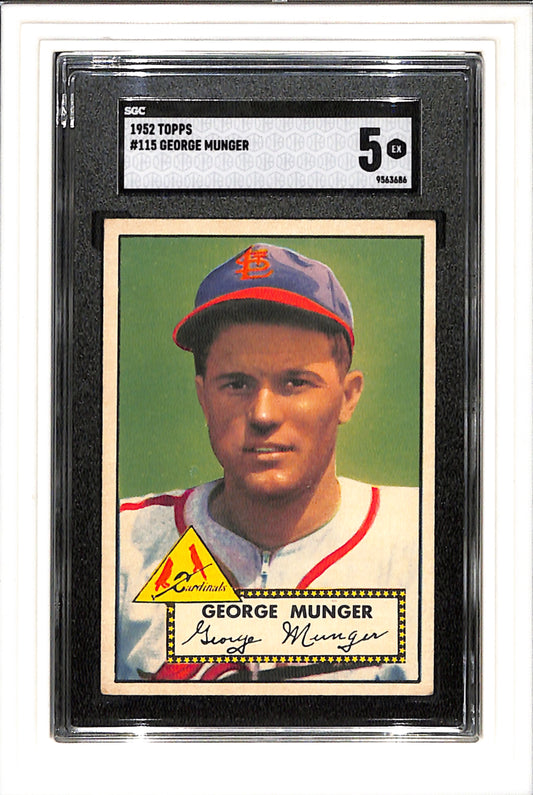 1952 Topps #115 George Munger SGC 5 SN 9563686