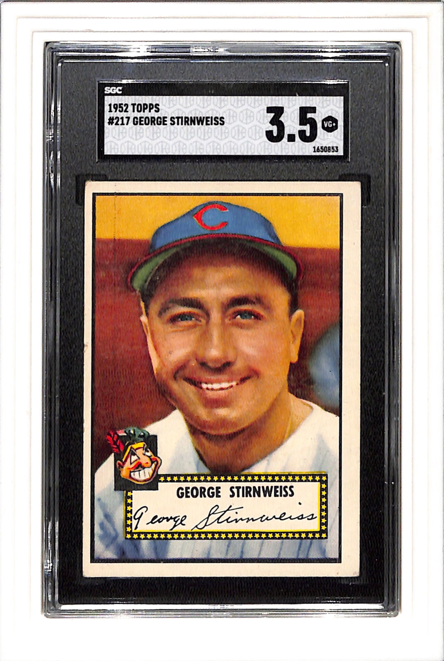 1952 Topps #217 George Stirnweiss SGC 3.5 SN 1650853