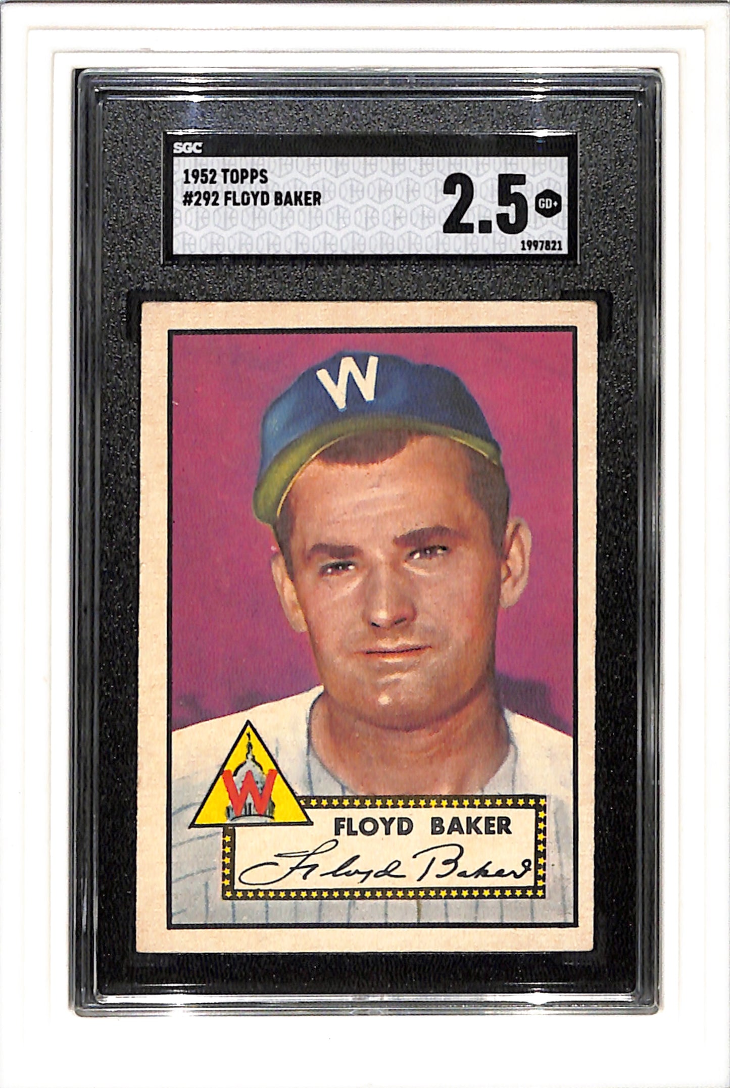 1952 Topps #292 Floyd Baker SGC 2.5 SN 1997821