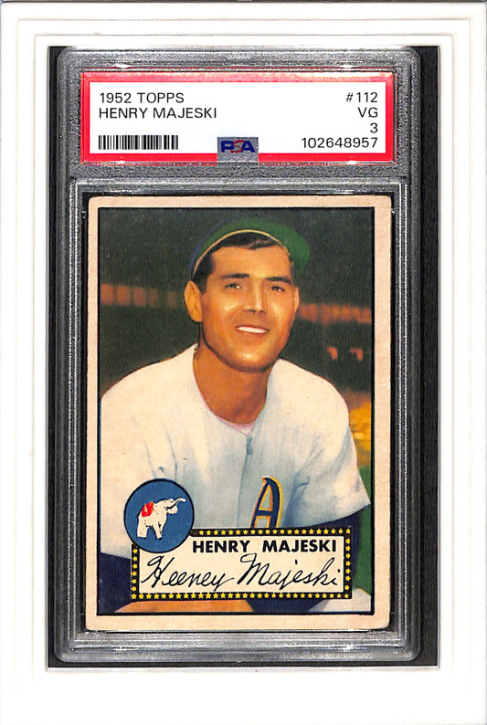 1952 Topps #112 Henry Majeski PSA 3 SN 102648957