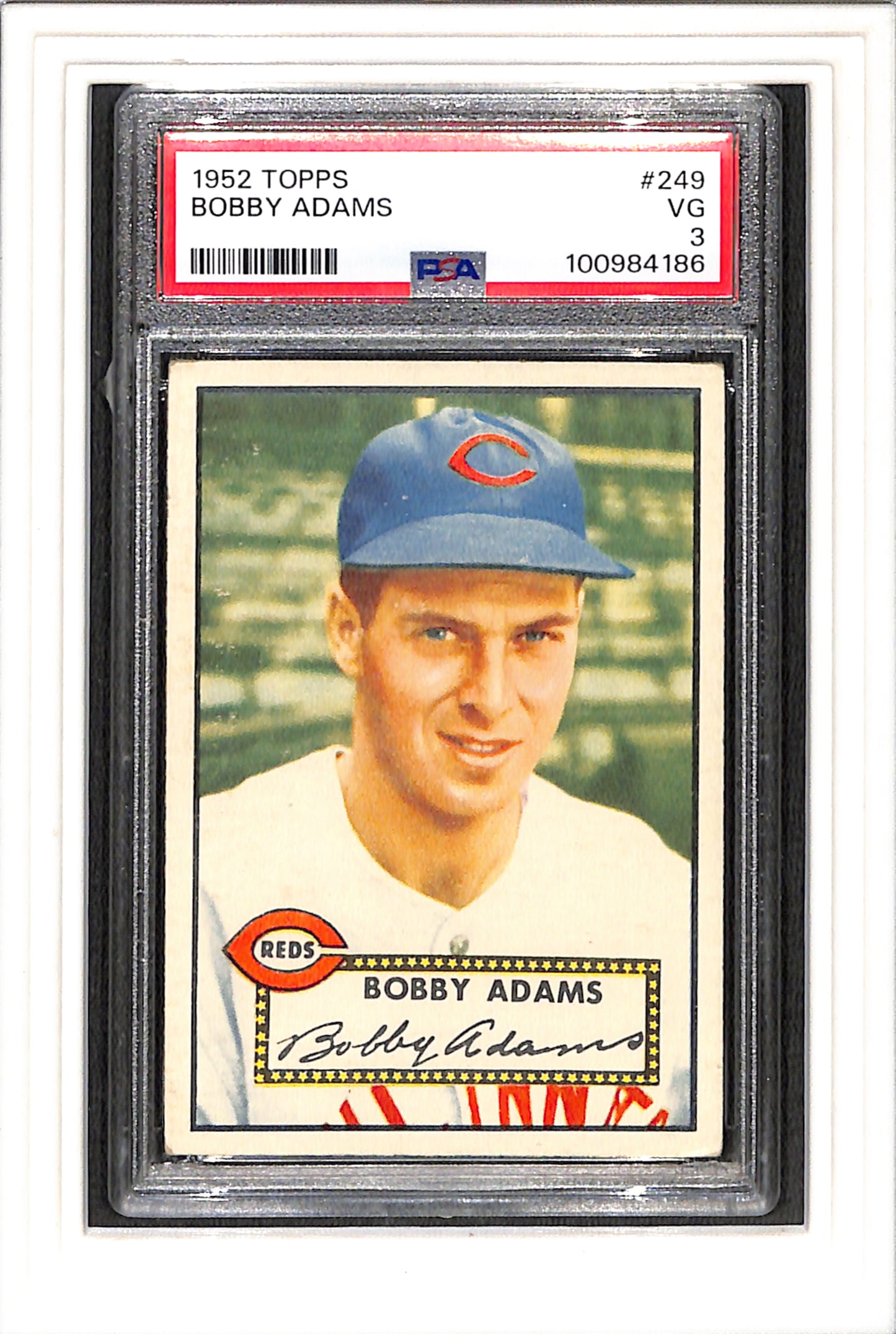 1952 Topps #249 Bobby Adams PSA 3 SN 100984186