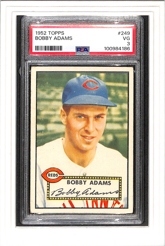 1952 Topps #249 Bobby Adams PSA 3 SN 100984186