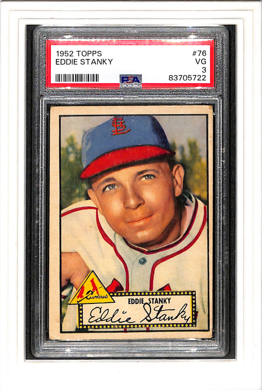 1952 Topps #76 Eddie Stanky PSA 3 SN 83705722