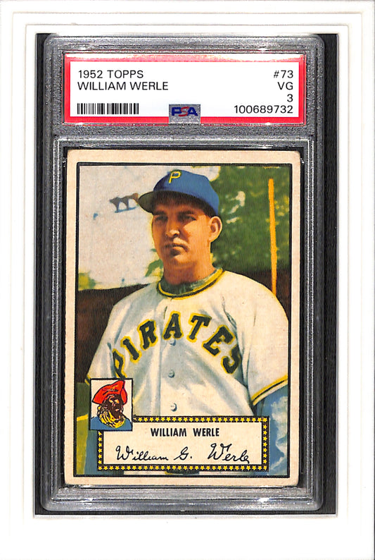 1952 Topps #73 William Werle PSA 3 SN 100689732