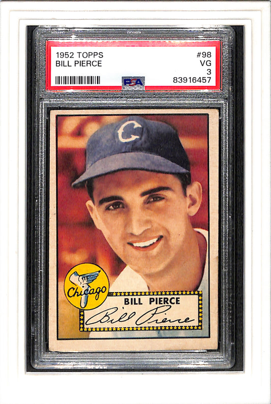 1952 Topps #98 Billy Pierce PSA 3 SN 83916457