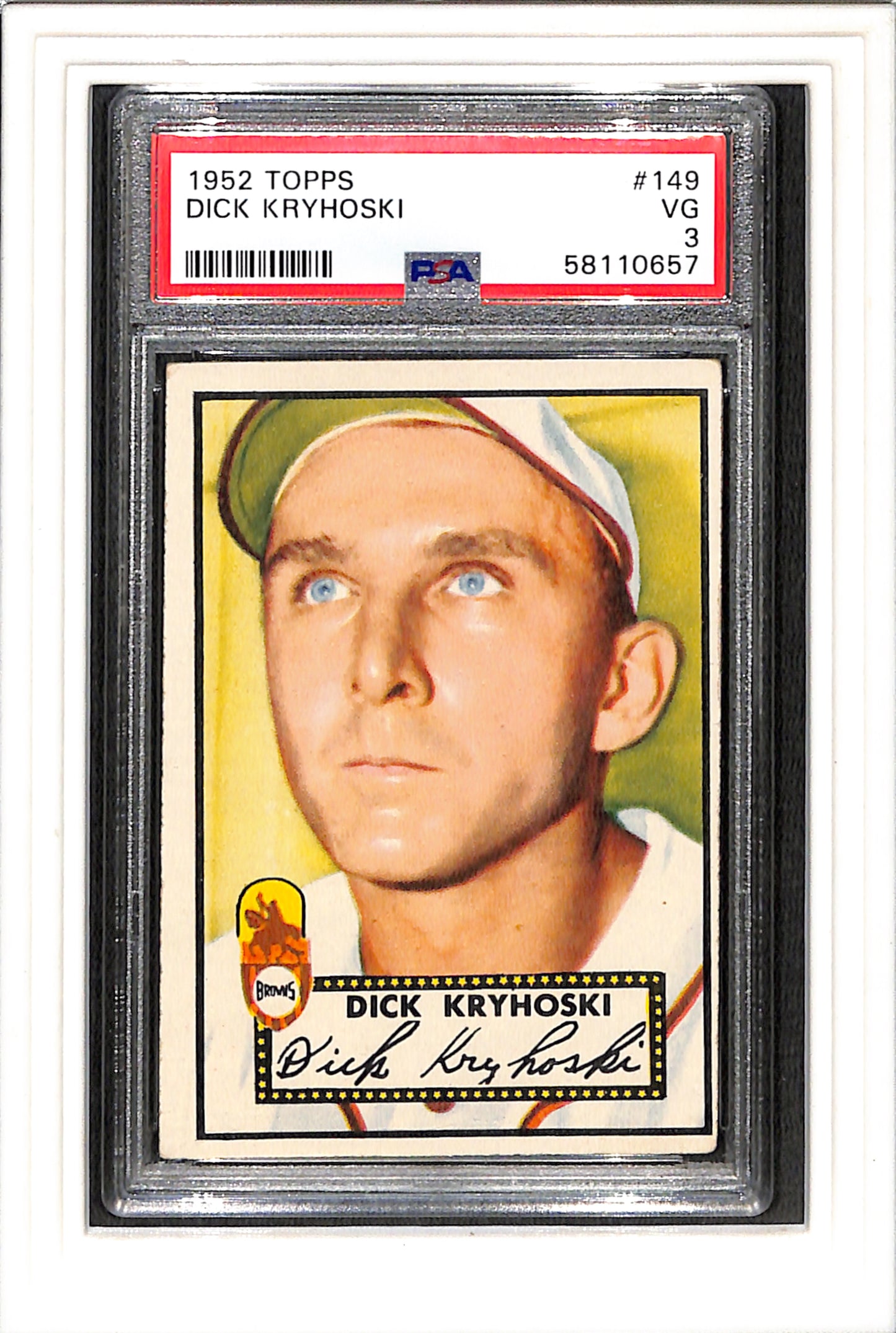 1952 Topps #149 Dick Kryhoski PSA 3 SN 58110657