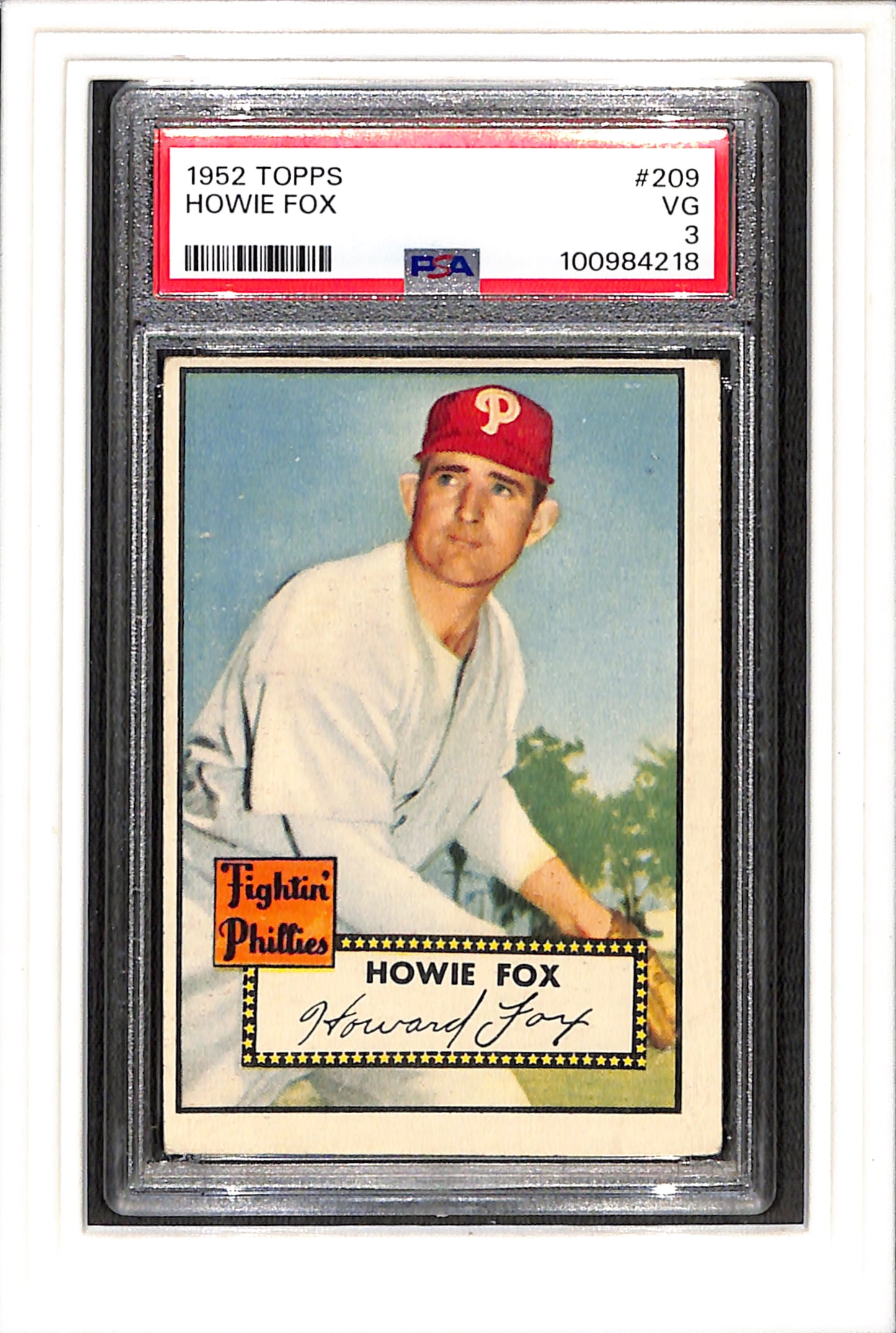 1952 Topps #209 Howie Fox PSA 3 SN 100984218