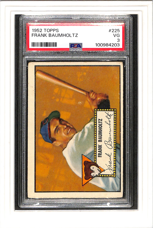 1952 Topps #225 Frank Baumholtz PSA 3 SN 100984203