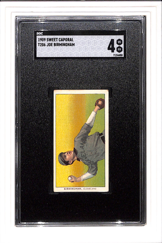 1909 Sweet Caporal T206 Joe Birmingham SGC 4 SN 7124488