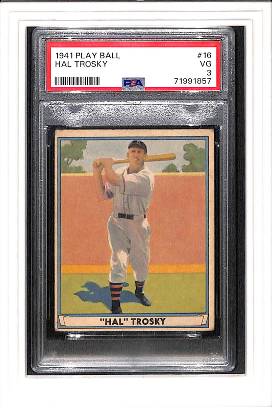 1941 Play Ball #16 Hal Trosky PSA 3 SN 71991857