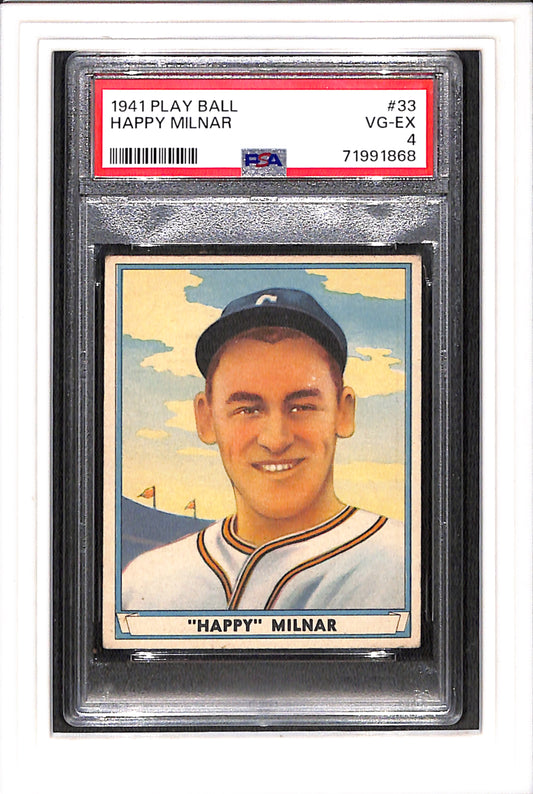 1941 Play Ball #33 Happy Milnar PSA 4 SN 71991868