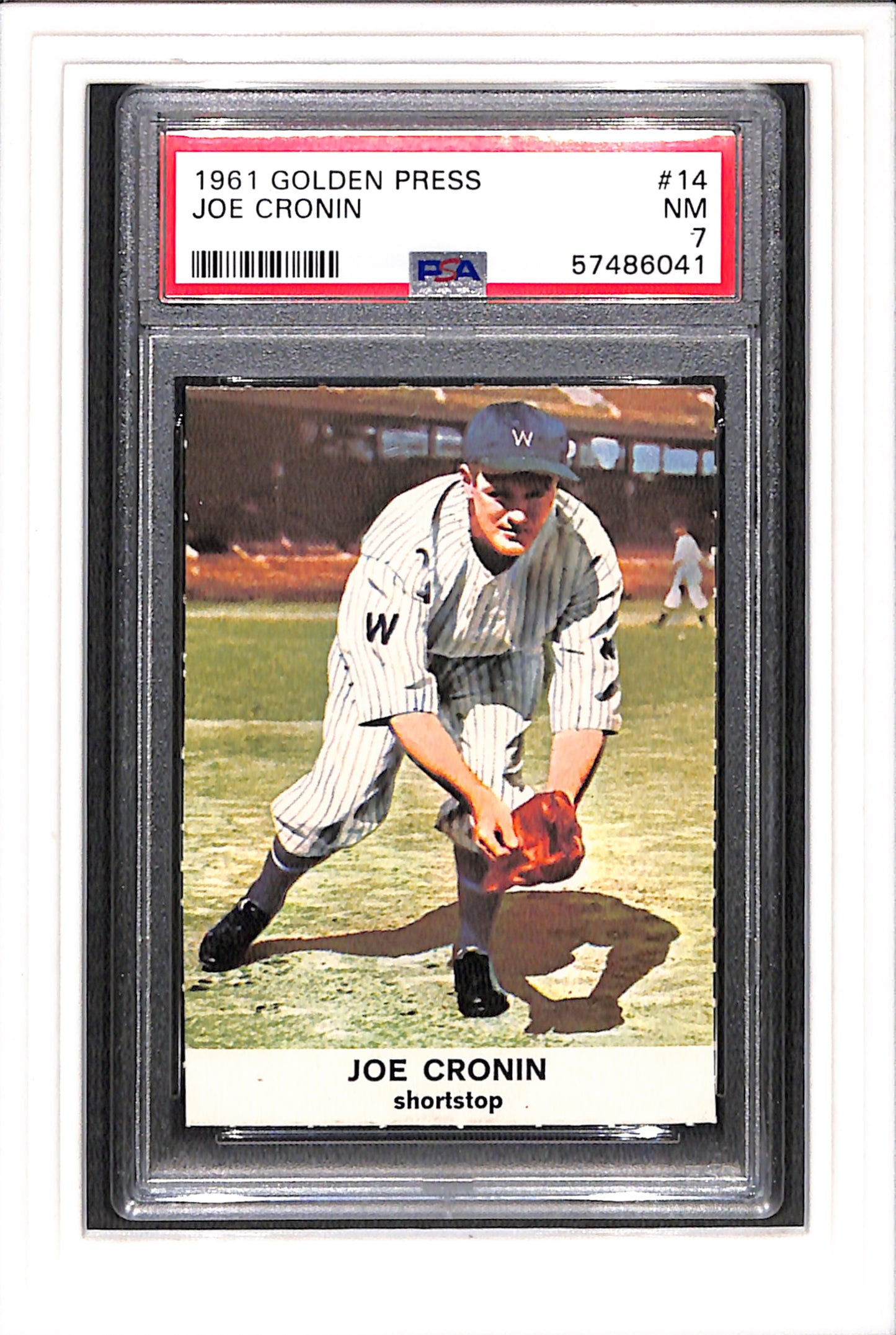 1961 Golden Press #14 Joe Cronin PSA 7 SN 57486041