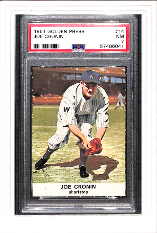 1961 Golden Press #14 Joe Cronin PSA 7 SN 57486041