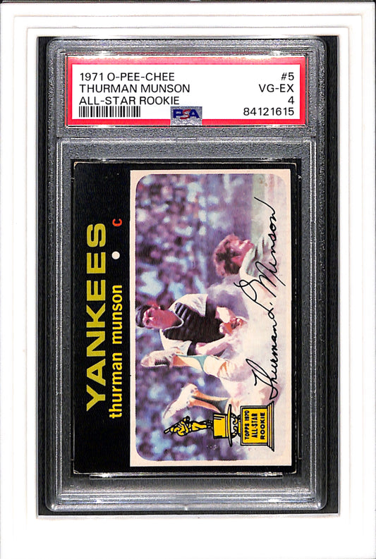 1971 O-Pee-Chee #5 Thurman Munson PSA 4 SN 84121615