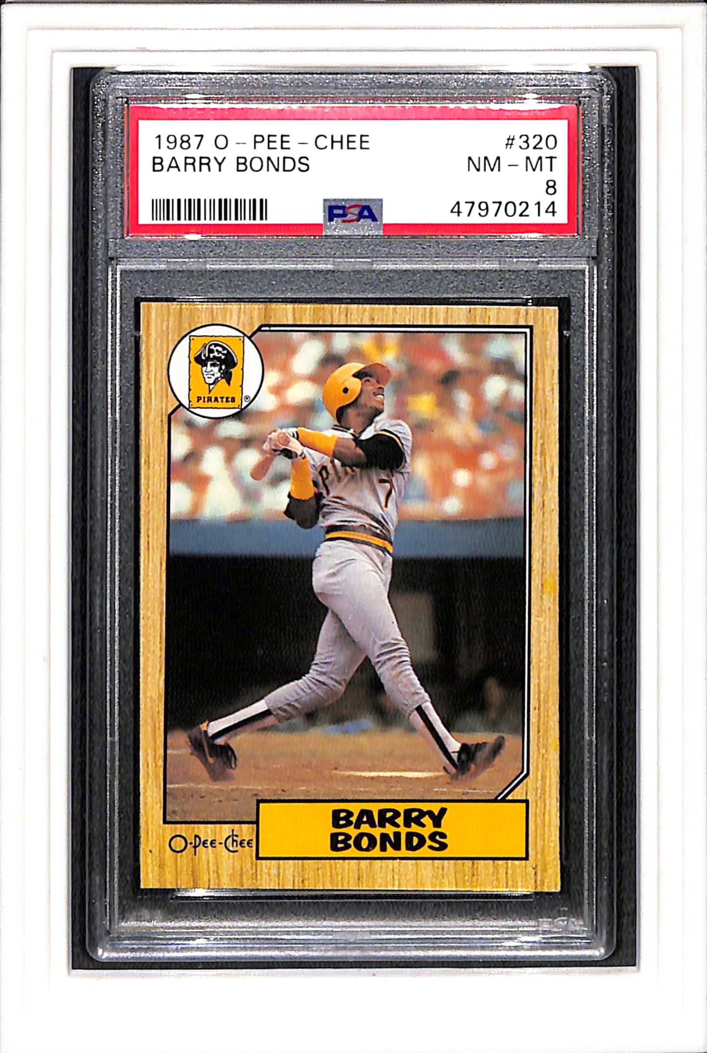 1987 O-Pee-Chee #320 Barry Bonds PSA 8 SN 47970214