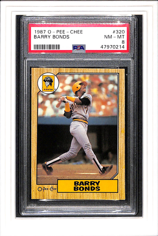 1987 O-Pee-Chee #320 Barry Bonds PSA 8 SN 47970214