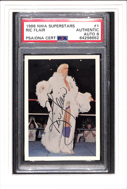 1988 NWA Wonderama RIC FLAIR #1 PSA 8 Auto