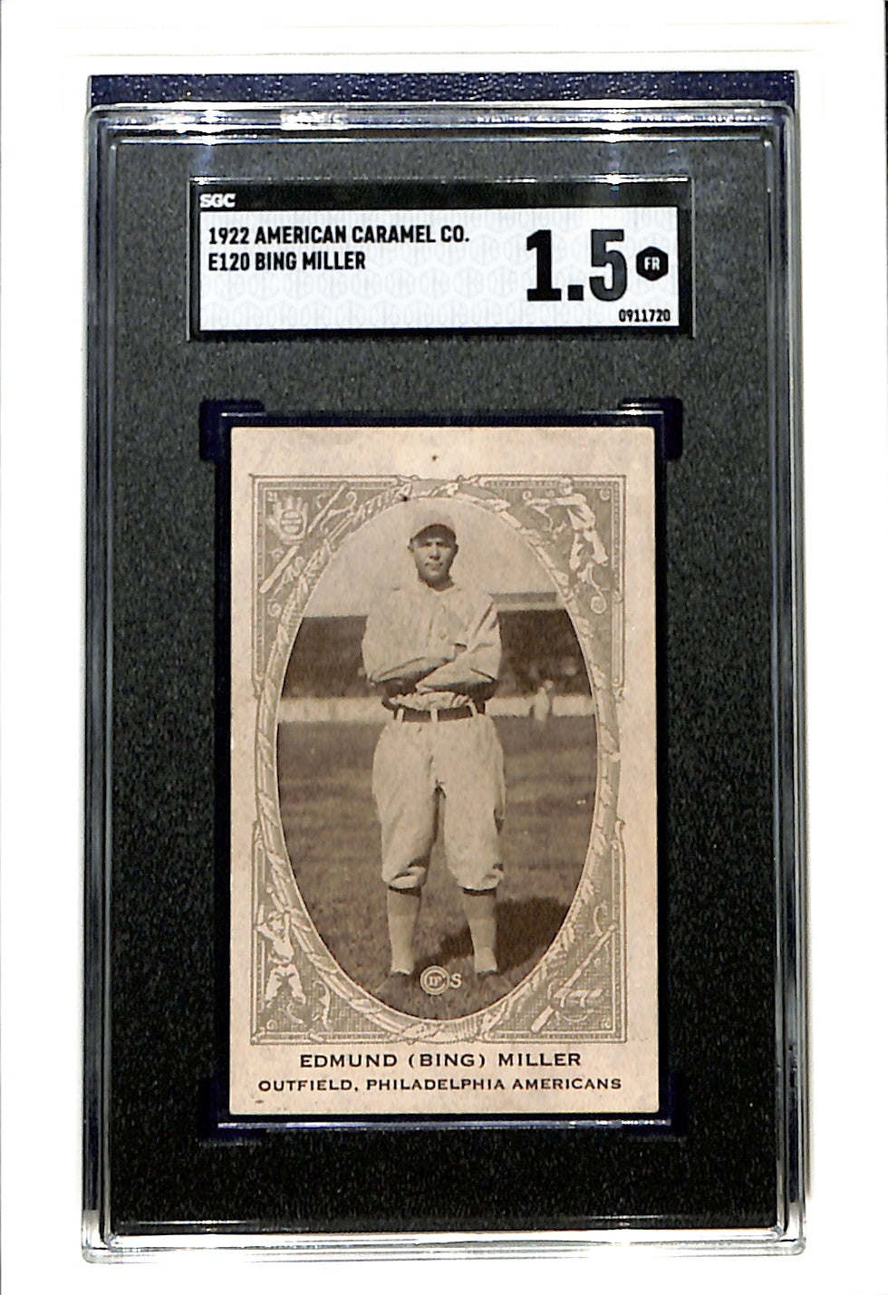 1922 E120 American Caramel Bing Miller SGC 1.5