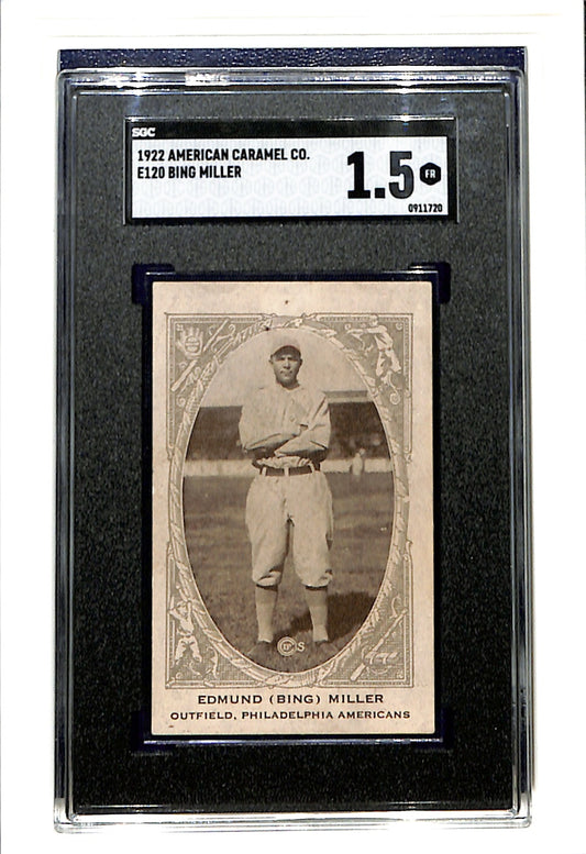 1922 E120 American Caramel Bing Miller SGC 1.5