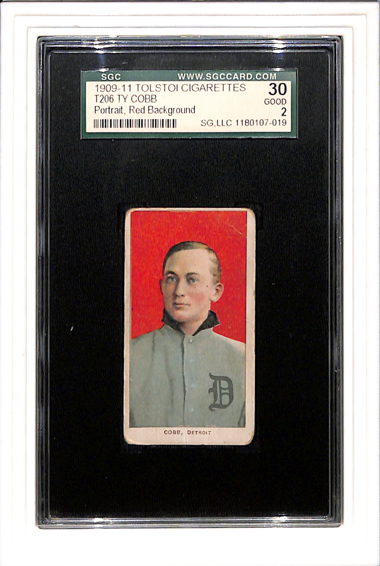 1909-11 T206 Ty Cobb Portrait Red SGC 2 Tolstoi