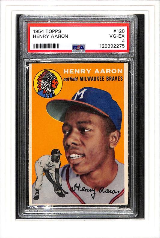 1954 Topps #128 Hank Aaron PSA 4 SN 129392275