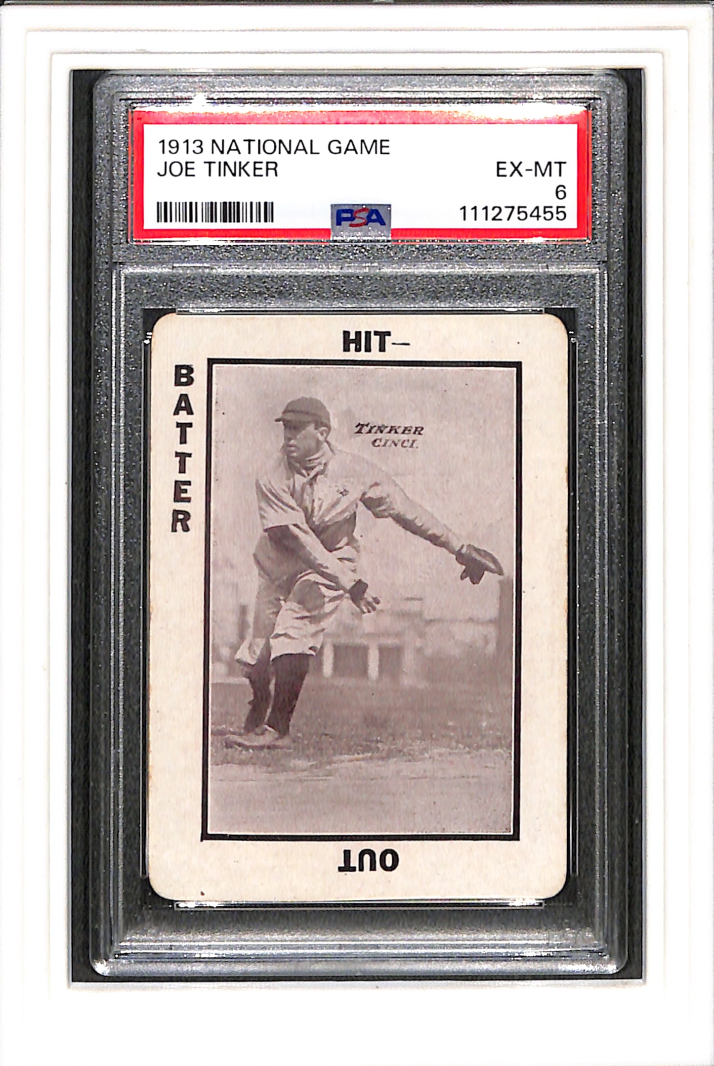 1913 National Game Joe Tinker PSA 6 SN 111275455