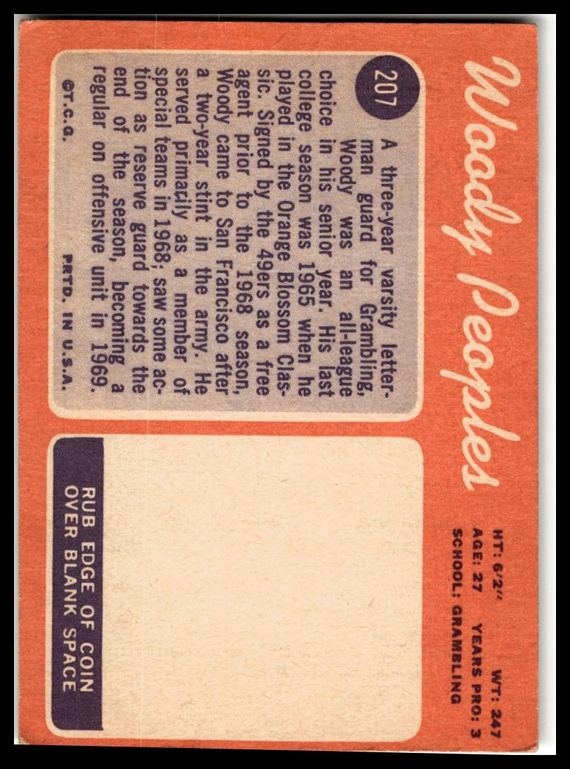 1970 Topps #207 Woody Peoples