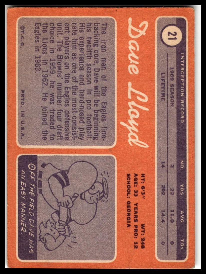 1970 Topps #21 Dave Lloyd