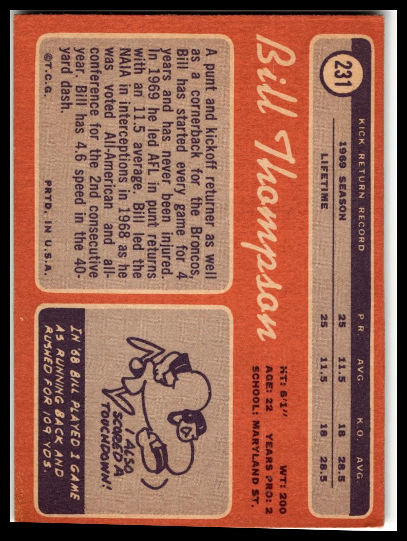 1970 Topps #231 Bill Thompson