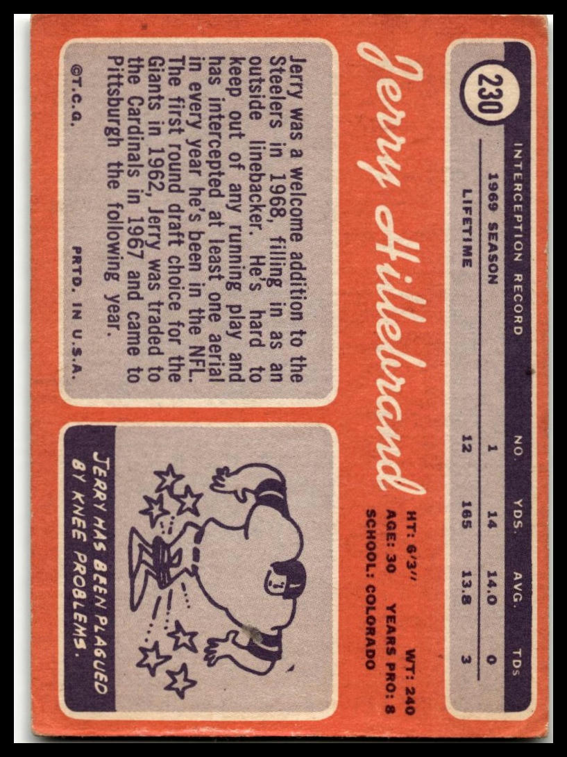 1970 Topps #230 Jerry Hillebrand
