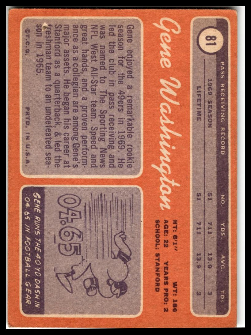1970 Topps #81 Gene Washington
