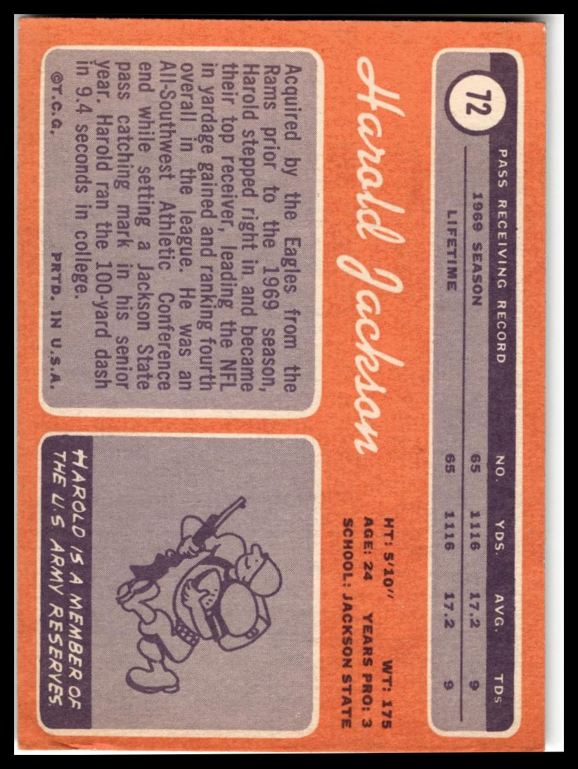 1970 Topps #72 Harold Jackson
