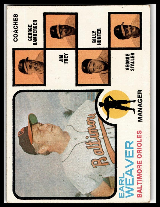 1973 Topps #136 Orioles Field Leaders Earl Weaver