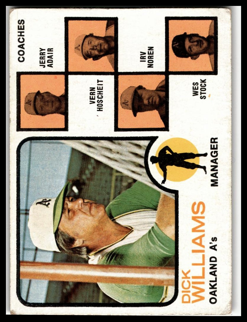 1973 Topps #179b A's Field Leaders Dick Williams
