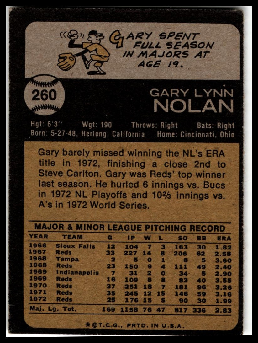 1973 Topps #260 Gary Nolan