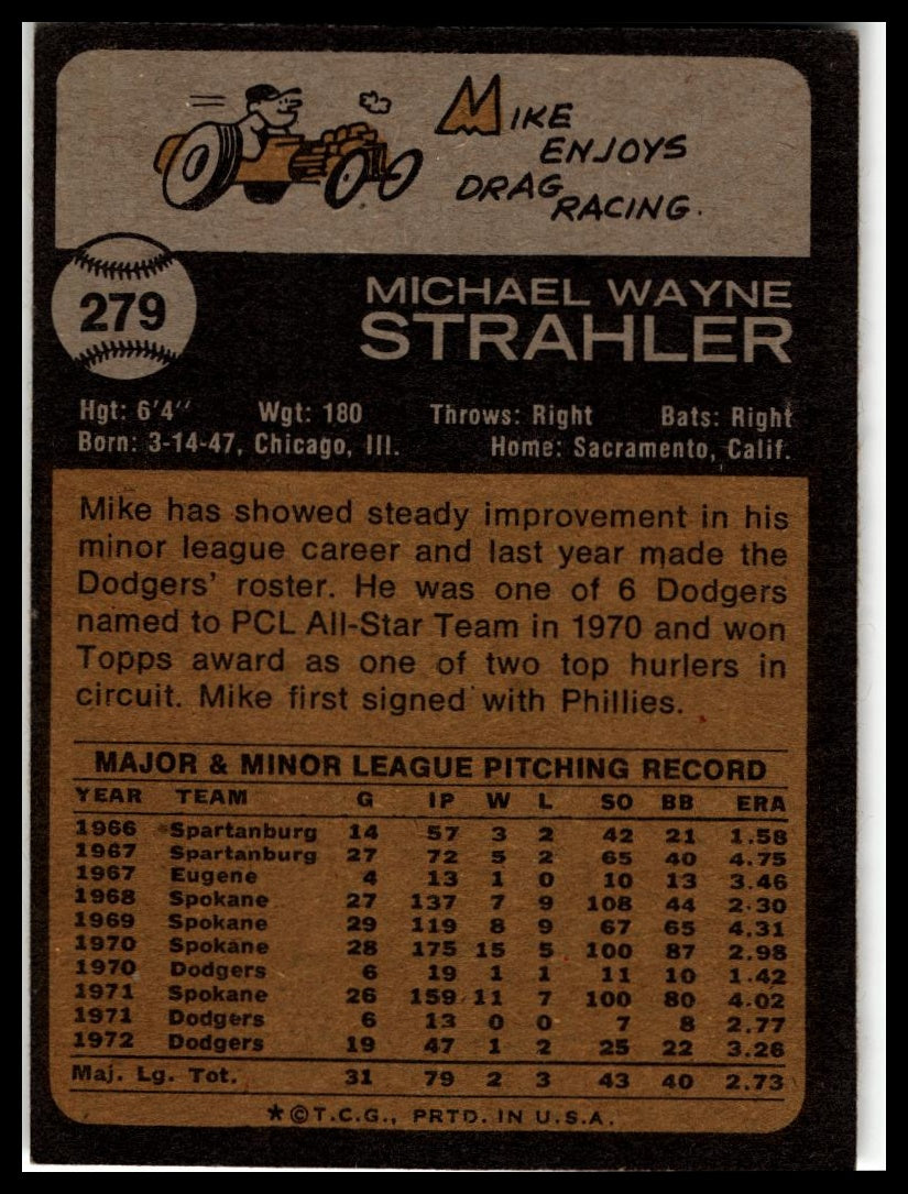 1973 Topps #279 Mike Strahler