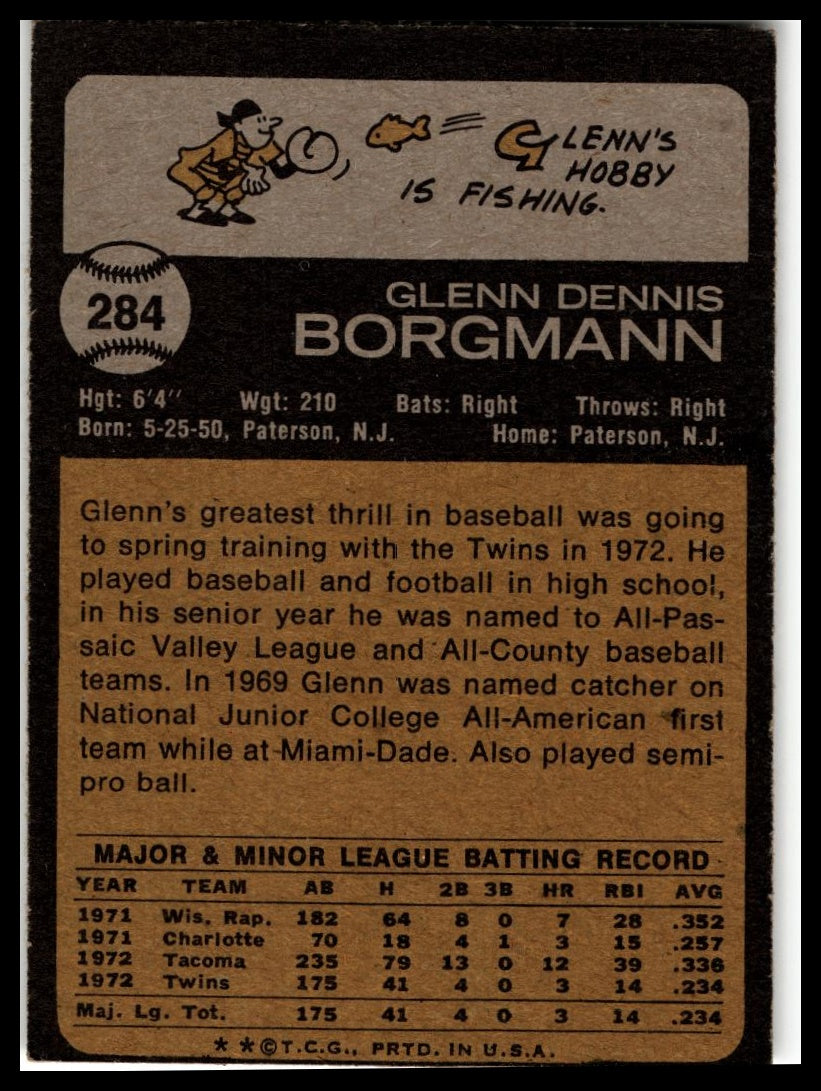 1973 Topps #284 Glenn Borgmann
