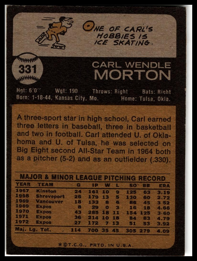 1973 Topps #331 Carl Morton