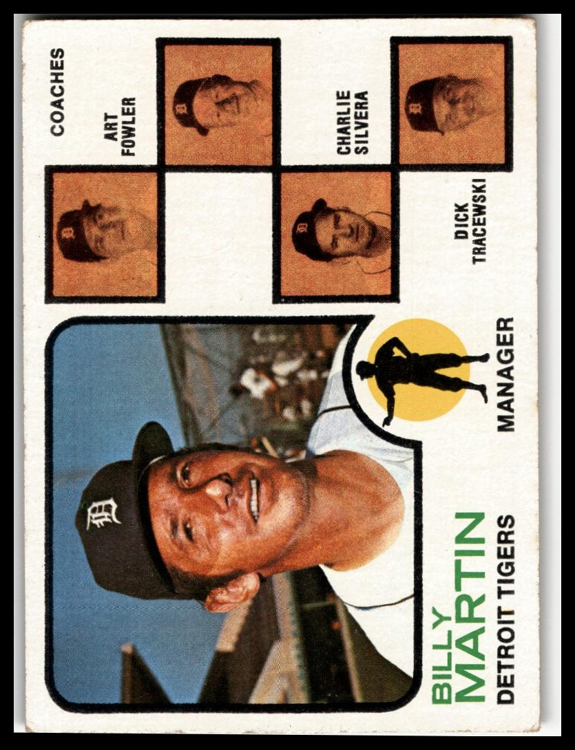 1973 Topps #323 Tigers Field Leaders Billy Martin
