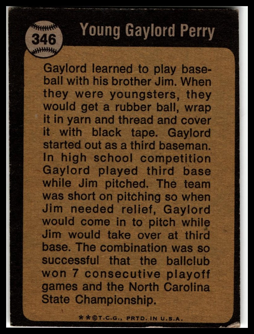 1973 Topps #346 Gaylord Perry
